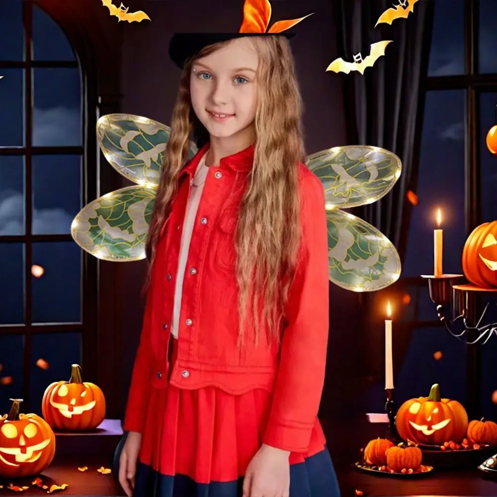 

Halloween Costume Fairy Wings with LED Light Sparkling Women Girls Dragonfly Elf Wings Glowing Princess Angel Wing