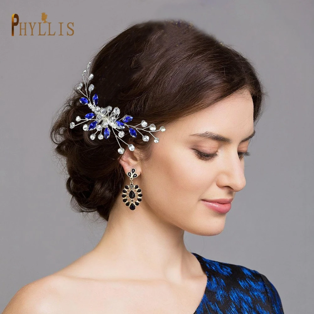 A462 Bruids Haar Kam Kleurrijke Rhinestone Tiara Bruiloft Haar Accessoires Voor Vrouwen Party Bruid Hoofddeksel Gift Hot Koop Hoofdtooi