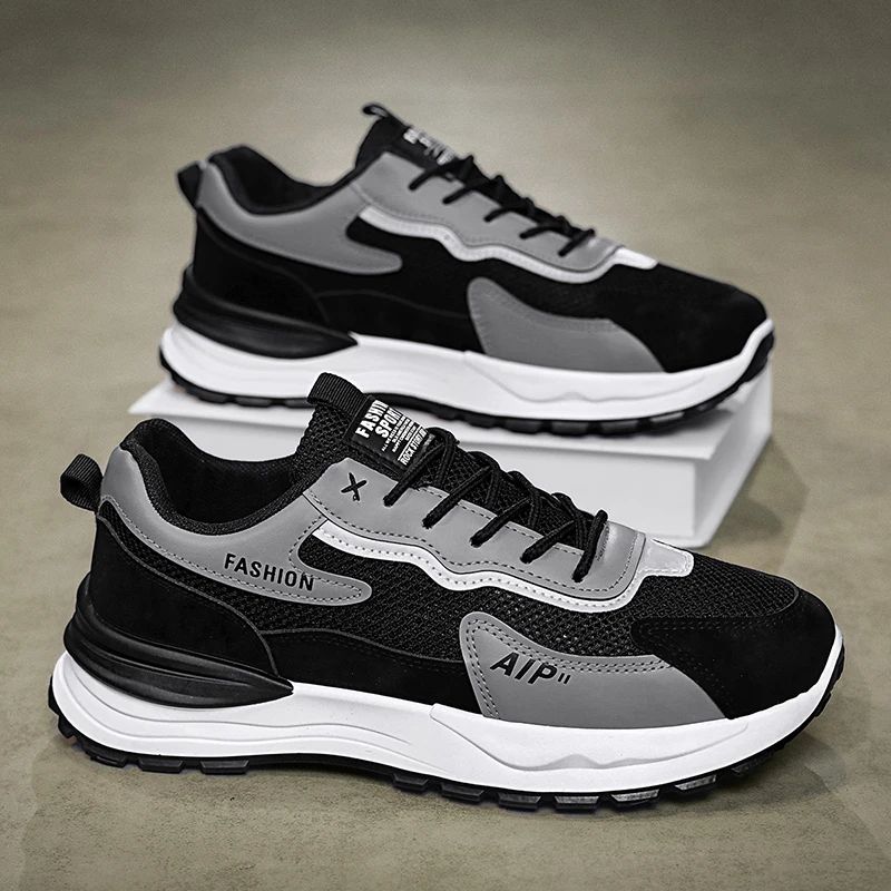 

2025 Luxury Man Shoes New Thick Soled Sneakers Summer Men's Mesh Casual Jogging Shoes With Breathable Brand Labor Protection
