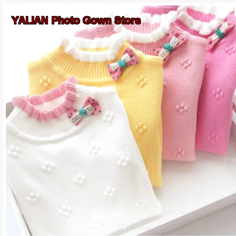 Girls Mock Neck Infant Pure Cotton Knit Base Layer Top High Neck Kids
