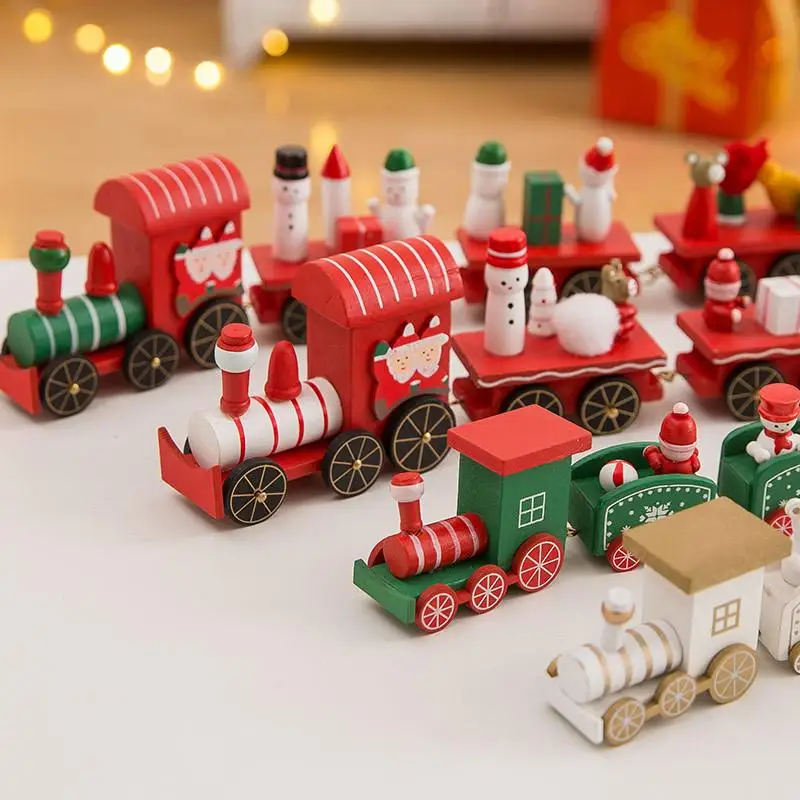 Newest Wooden Train Christmas Ornament Merry Christmas Decoration For Home Xmas Gifts Noel Natal Navidad New Year 2023