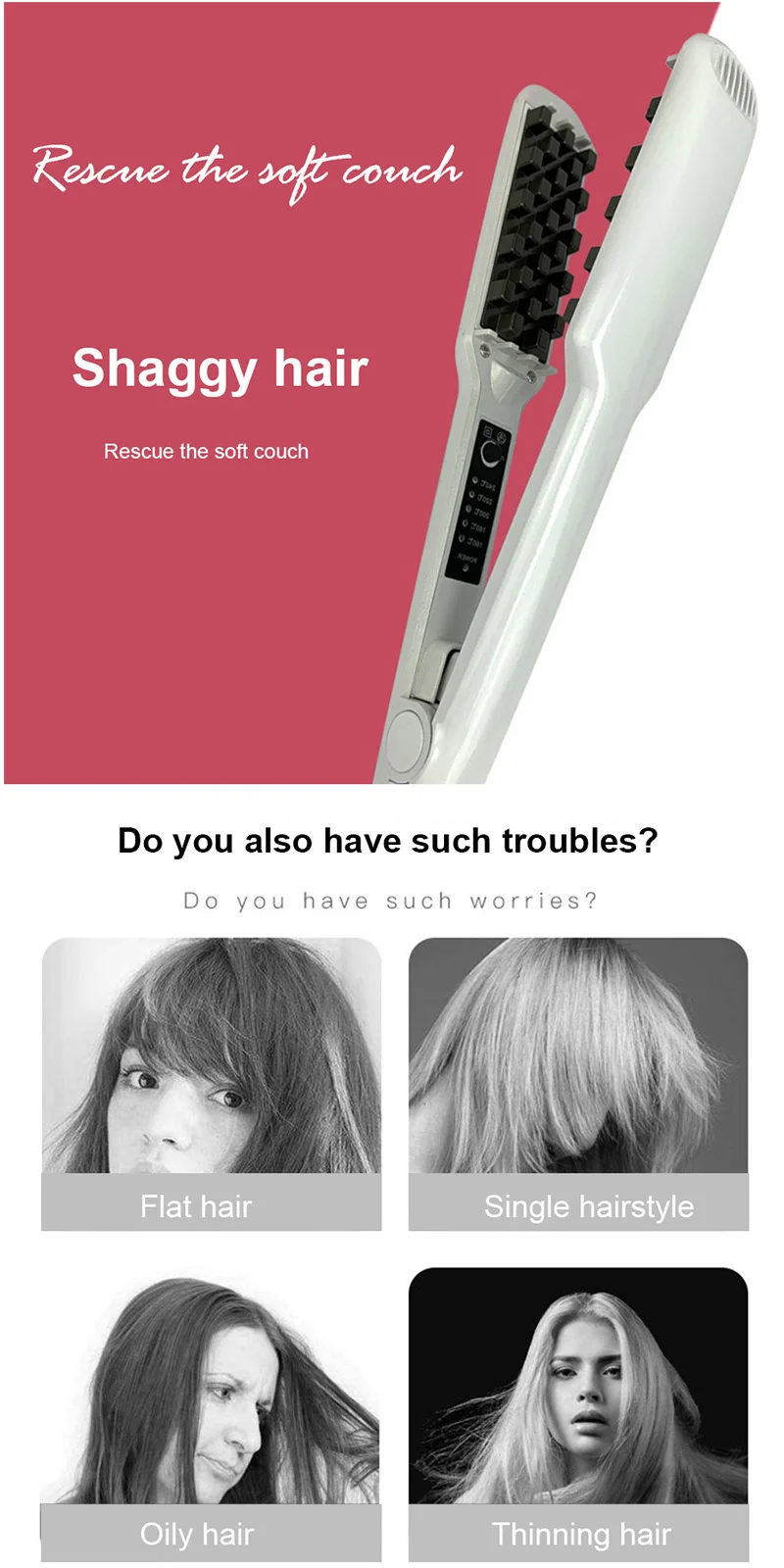 Haar Eisen Keramik 3D Grid Haar Crimper Professionelle Volumizing Curling Eisen Mais Dauerwelle Flauschigen Schiene Flache Eisen Haar Styling Werkzeuge – Detail 11