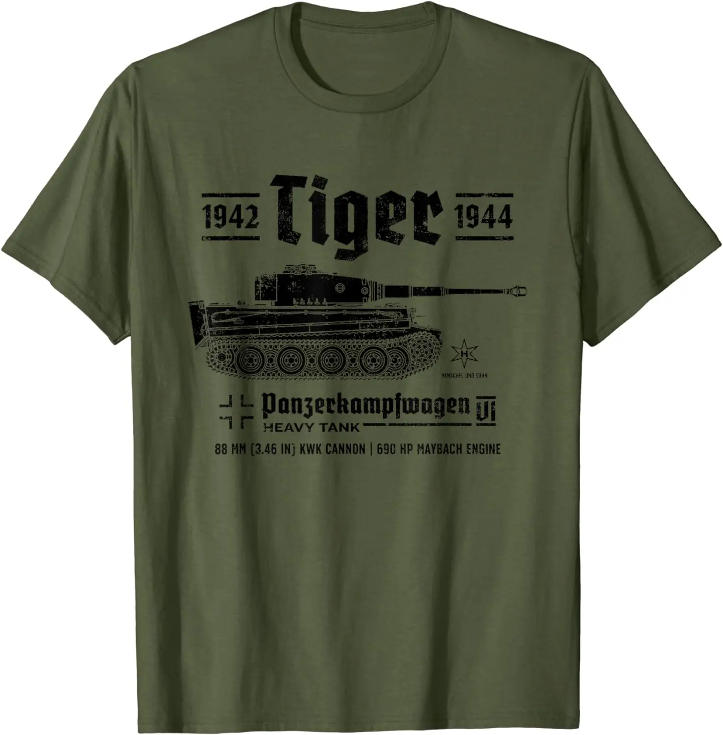 WWII Panzer VI Tiger Heavy Tank T-Shirt 100% Cotton O-Neck Summer Short Sleeve Casual Mens T-shirt Size S-3XL