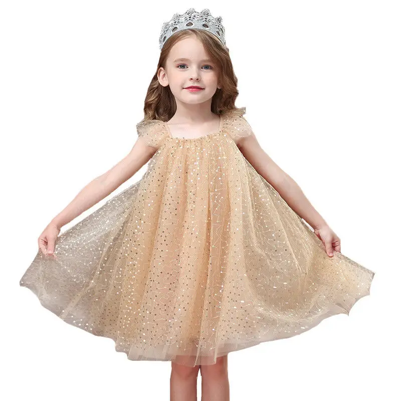 

New 1-8T Girls Summer Lace Princess Dress Children's Floral Dress Girls Clothing Children's Birthday Party Sleeveless Short Skir