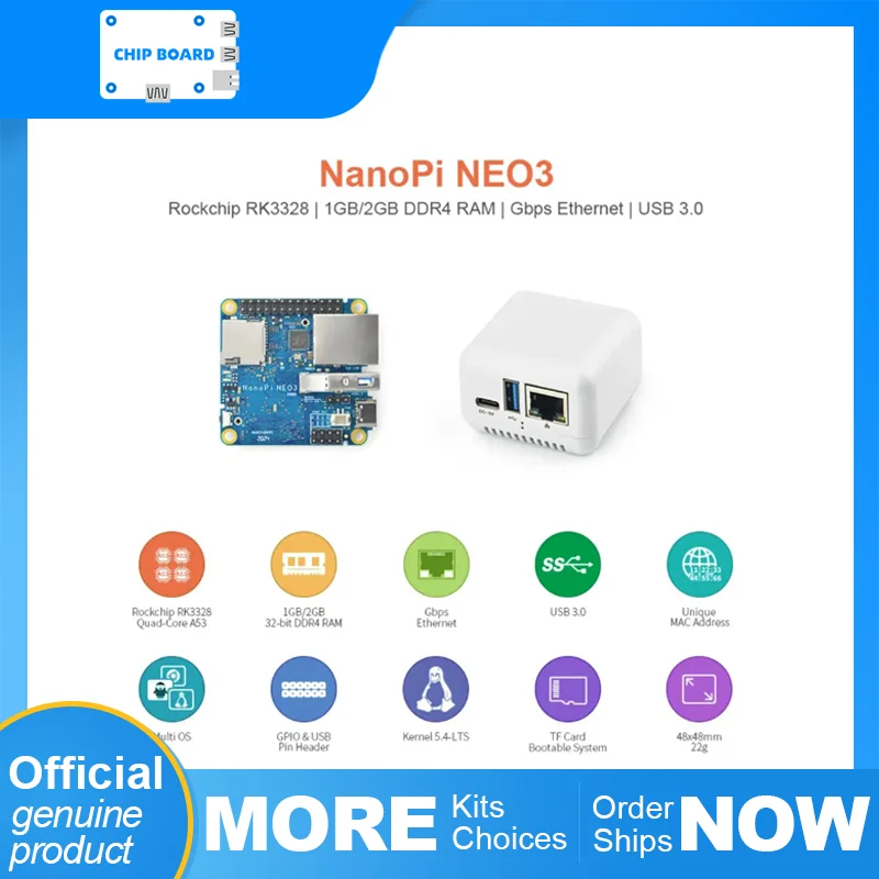 

NanoPi NEO3 Mini Development Board RK3328 Gigabit Ethernet port 1GB/2GB memory OpenWrt/LEDE dropship
