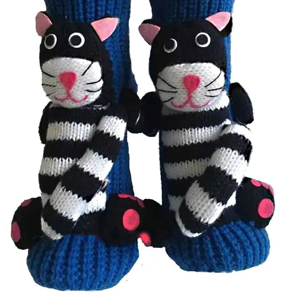 

New Knitted 3D Knit Animal Socks Breathable Casual Handmade Crocheted Sock Warmth Christmas Socks Women Girls