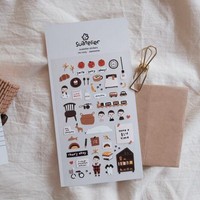 Suatelier Awesome Stickers Korean Cute Junk Journal Planner Decor Craft Supplies DIY Embellishment For Scrapbooking No.1103