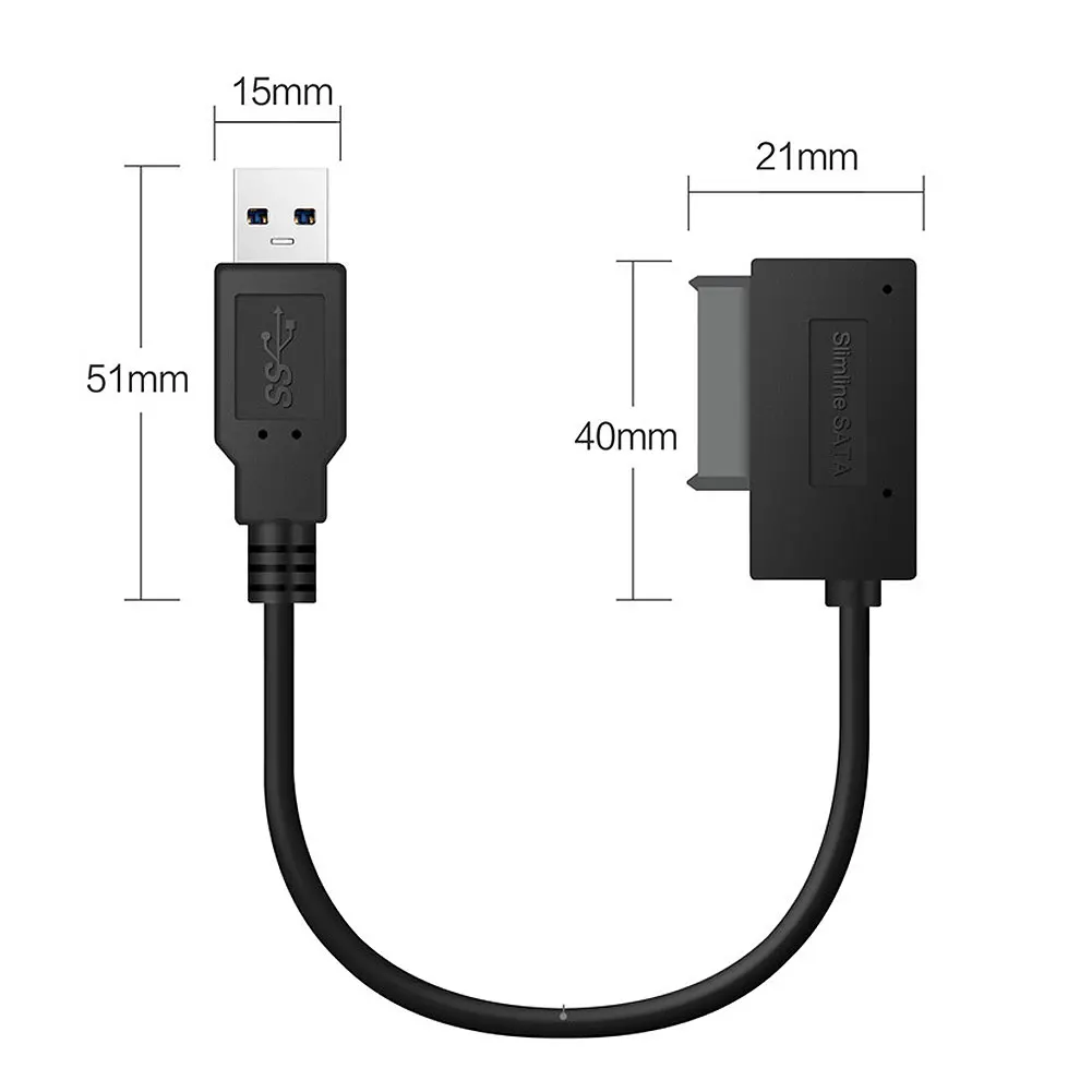 USB3.0 إلى Mini Sata II 7 + 6 13Pin محول محول كابل SATA لأجهزة الكمبيوتر المحمول CD/DVD ROM Slimline محرك USB 3.0 SATA كابل القرص الصلب