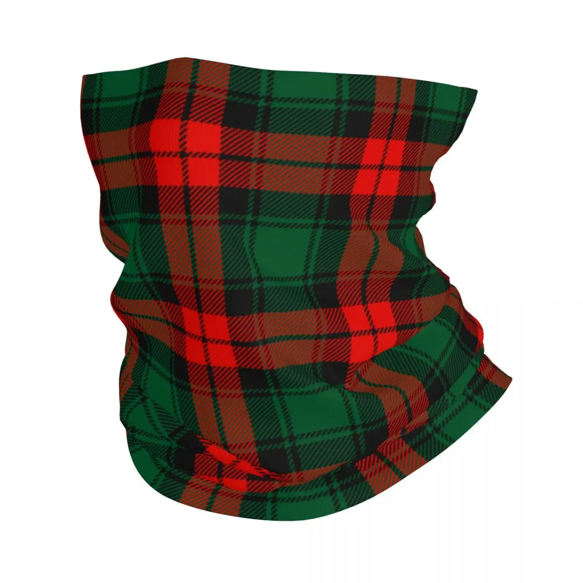 Christmas Red Green Tartan Plaid Checkered Balaclavas Mask Scarf Merch Neck Cover Xmas Scottish Check Lumberjack Pattern Bandana