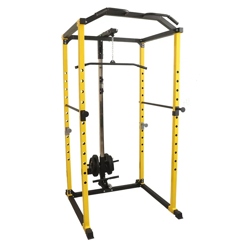Hot Selling Metal Multi Squat Rack with Pull-Up Bar Pull Pulley Cable Weight Stack Smith Machine