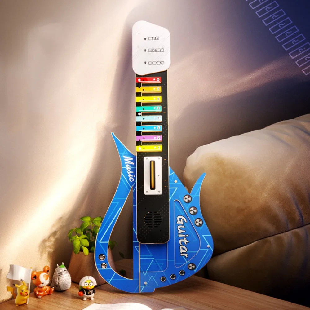 

Wooden DIY Technology Electric Guitar Sound Montessori Children's Music Guitar Toy Handmade Portable Music Instrument Toys