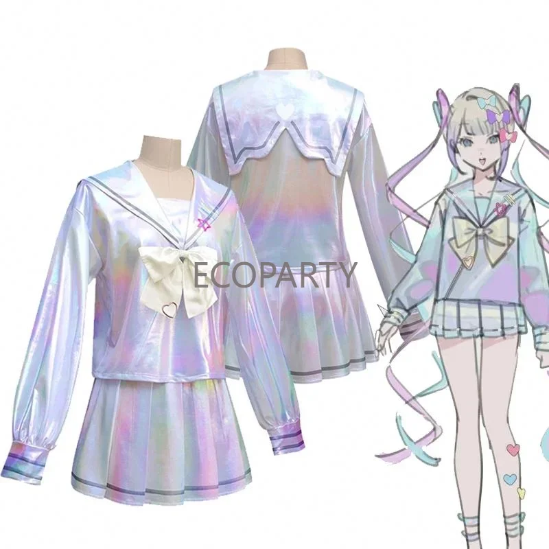 

2023 Spring Chaotian Sauce Cosplay Costume Angel-chan Beautiful Laser JK Sailor Suit Halloween Cosplay Full Laser Set and Wig