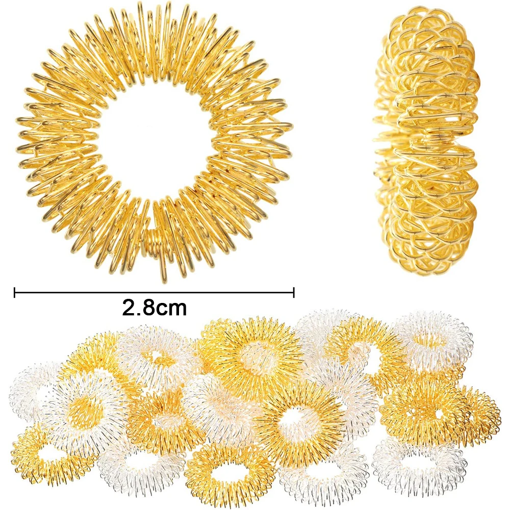 30PCS Edelstahl Finger Massage Ring Akupunktur Ring Hand Finger Massage Garten Hausarbeit Handgemachte Musical Instruments