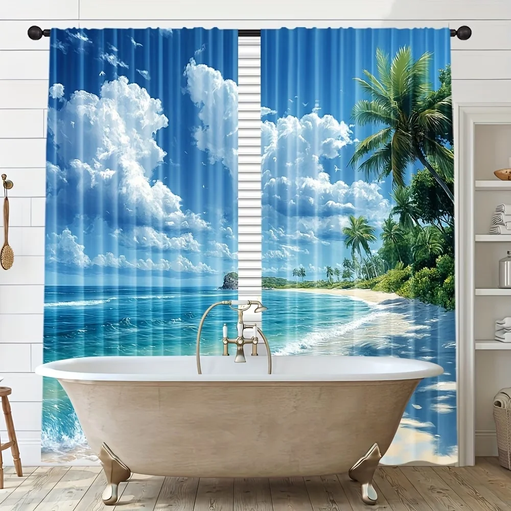 2 Cortinas Digitais Estampadas - Home Fragrance Ocean Breeze avaliação e preço