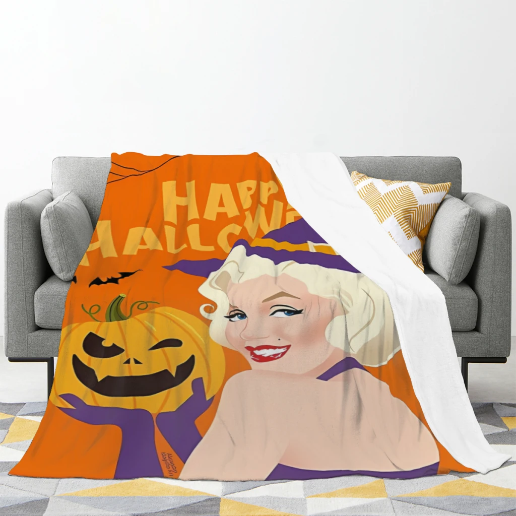 Trick or treat Blanket Flange Textile Decor Portable Super Soft Throw Blankets for Home Office Plush Thin Quilt