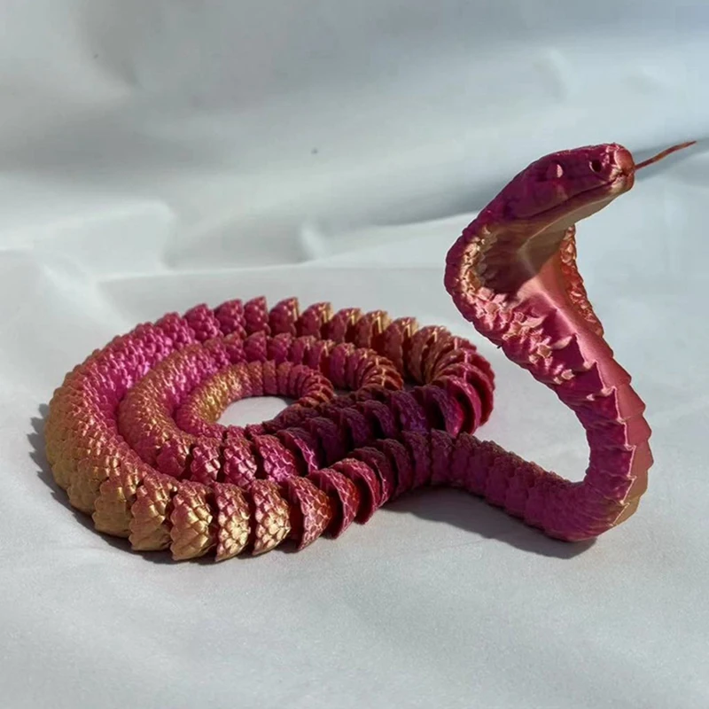 3D Printed Cobra,3D Printed Articulated Cobra, Posable Flexible Cobra Toys