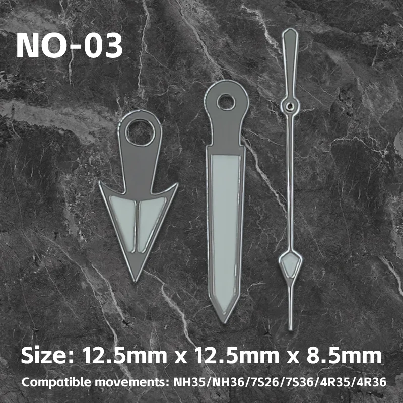 Watch hands, multi-color luminescent hands, suitable for NH35/NH36/7S26/7S36/4R35/4R36 movements