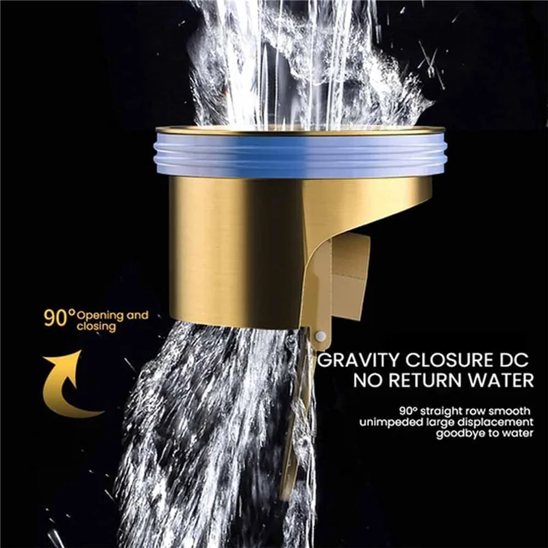 Floor Drain Core Floor Drain Odor Proof Core 2 Pcs Floor Drain Backflow Preventer, All Brass Thickened Anti-Backflow Sewer Core