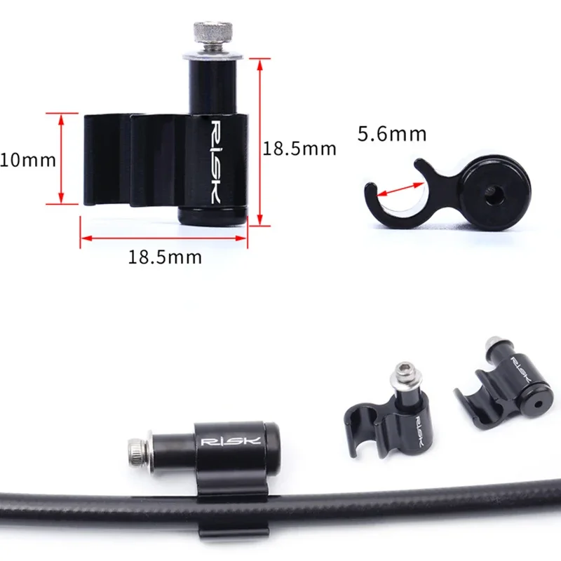 

RISK Bike Bicycle Hydraulic Brake Hose Holder Cable Line Guide Wire Clips Clamps Aluminum Alloy+stainless Steel Screw Accessory