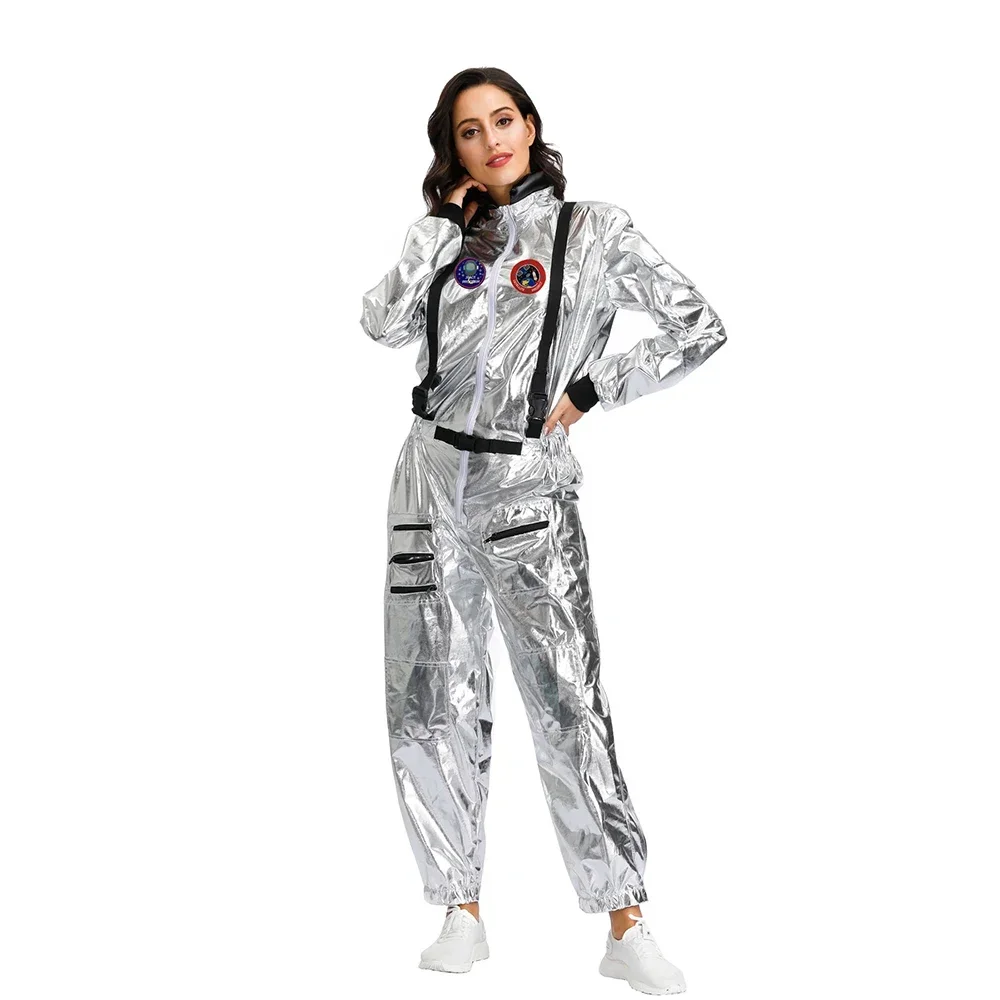 Men Astronaut Alien Spaceman Cosplay Halloween Costumes Carnival Party Adult Women Pilots Outfits Group Couple Matching Clothes