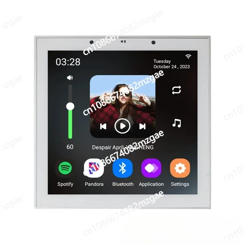 4-Inch Smart Background Music Host Amplifier for Tuya Central Control Screen Home Hotel Voice Control and System