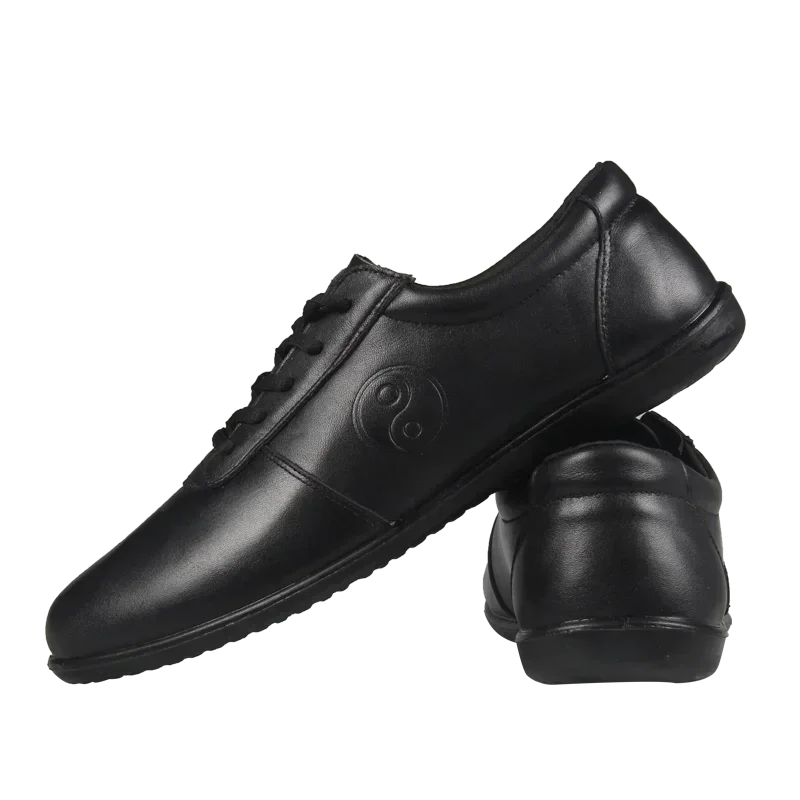 New Genuine Leather Kung Fu Tai Chi Shoes Martial Art Shoes Sport Sneakers Cowhide Leather Unisex Free Flexible Men Women 2025