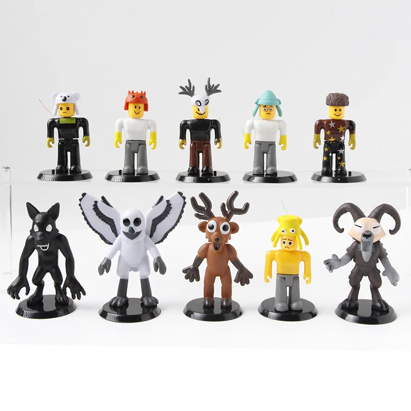 新しい99夜の森ミニアクションフィギュアおもちゃ鹿フクロウヤギモンスターモデルデスクトップオーナメントおもちゃ子供クリスマスプレゼント