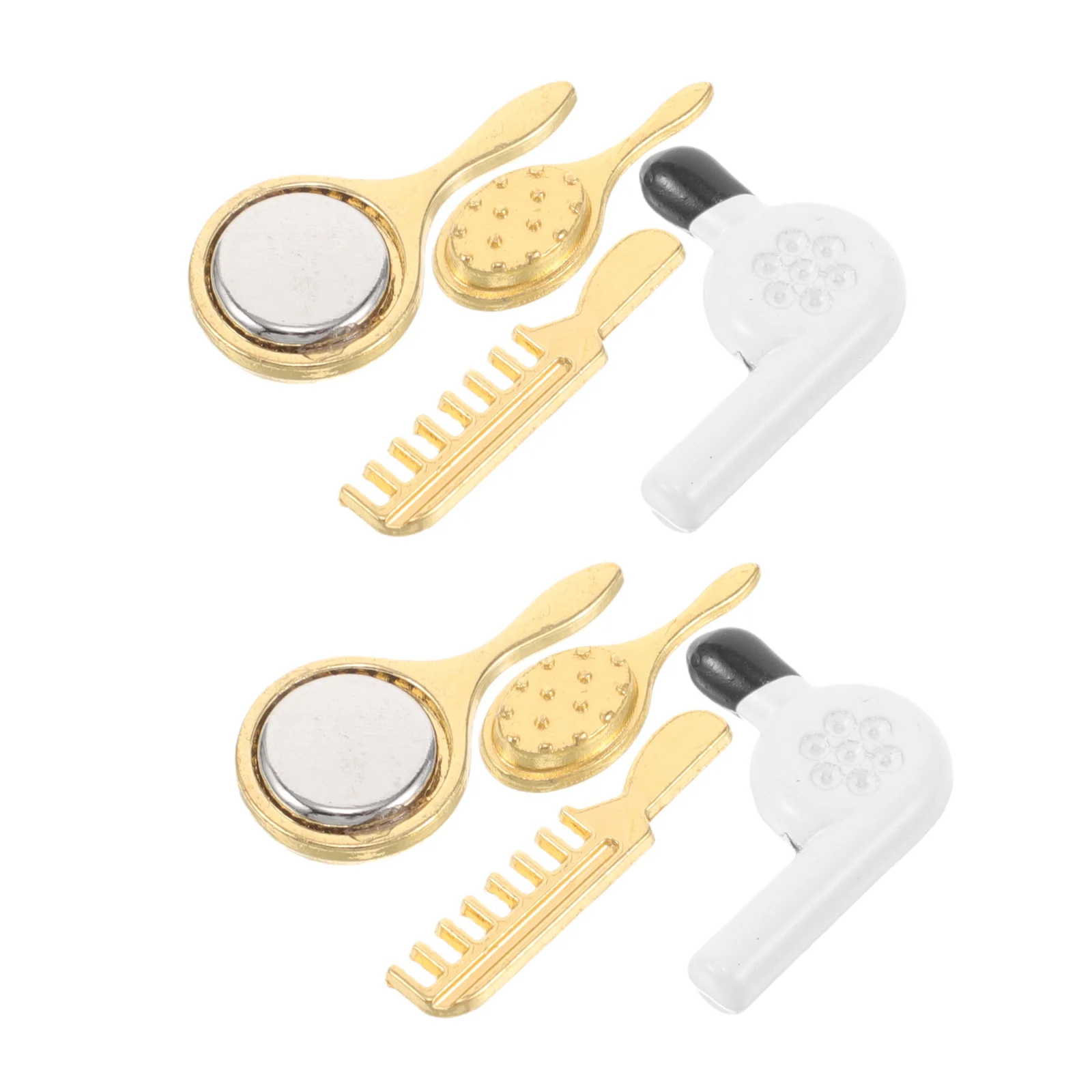 8 قطع من ملحقات مجفف الشعر وأثاث بيت الدمى وفرشاة مشهد الحمام الصغيرة #3