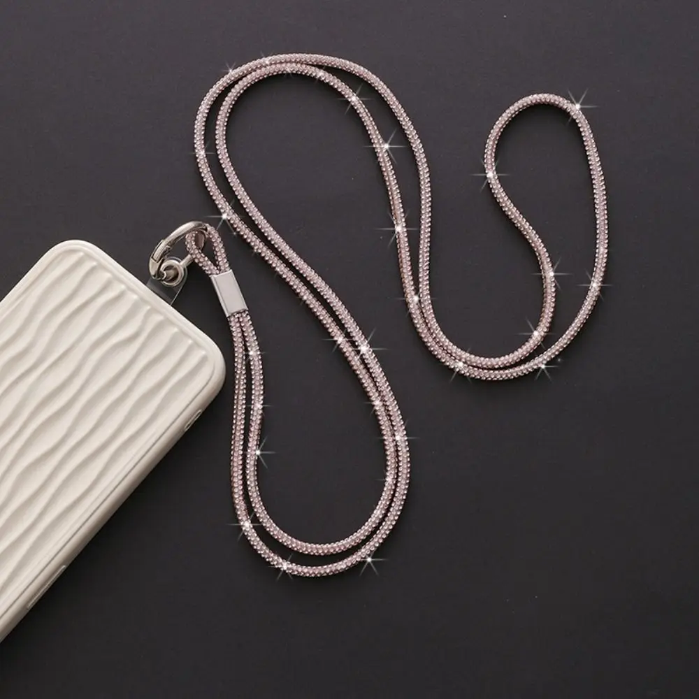 Glitter Crystal Phone Case Anti-Loss Hanging Ornaments Strap Keychain Rhinestone Phone Lanyard