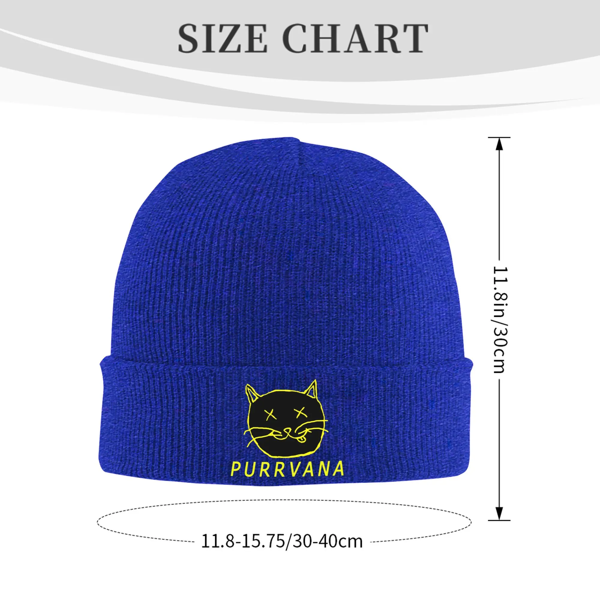 Purrvana Cat Fitted Scoop Winter Skullies Beanies Hat Warm Autumn Knitted Hats Bonnet Caps for Women Men