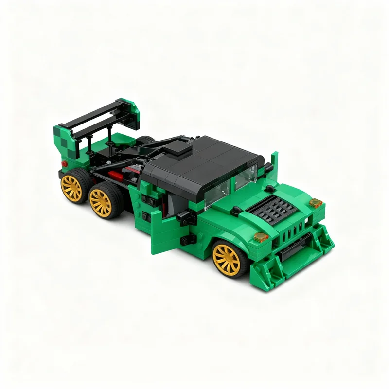 593pcs MOC 6x6 Hellcat Humvee City Champions Model Building Blocks Construction Toy Christmas Gift Collection Assemble Art 3D