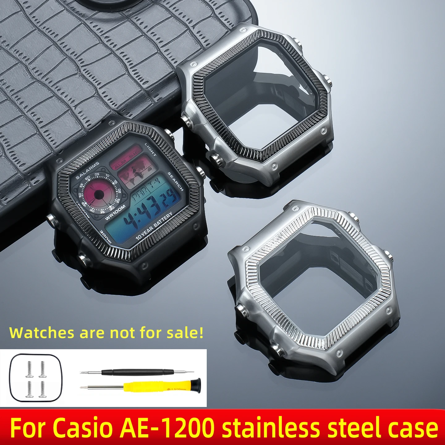 Suitable for Casio AE-1200/1300 stainless steel case modification, ae1200 men's DIY upgrade shell watch accessories