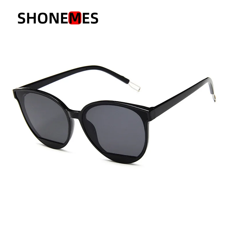 Shonemes Cat Eye Sunglasses Stylish Women Shades Big Frame Outdoor UV Protective Sun Glasses Black Mirror Pink for Female