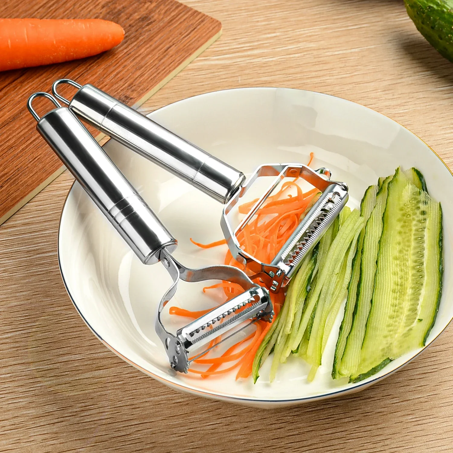 Fruit Peeler Grater Multi-function Stainless Steel Peeler Vegetable 360 Degree Portable Sharp Peel Shredder Slicer Grater