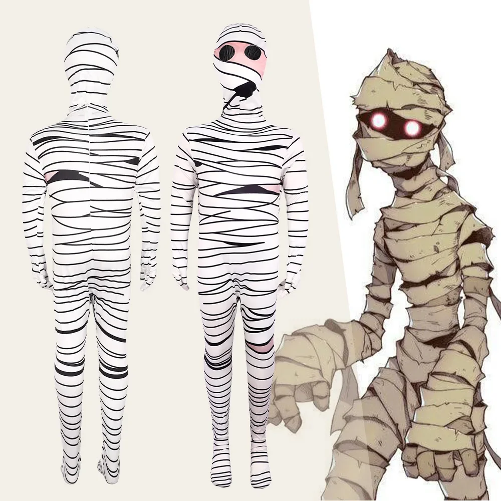 

Ancient Egypt Ghost Mummy Costume Full Body Suit Kids Party Cosplay Halloween Carnivals Dress Up Clothes Role-playing