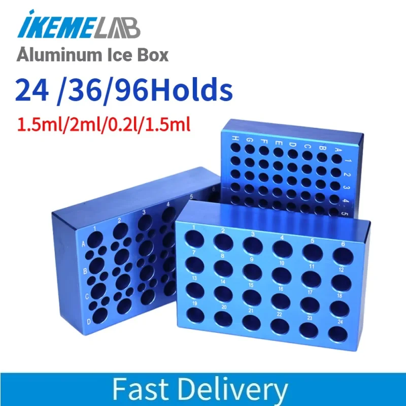 IKEME Aluminum Ice Box 0.2/2ML Centrifuge Tube Ice Block Low-temperature Thermostat Pre-cooled Multipurpose PCR Freezing Module