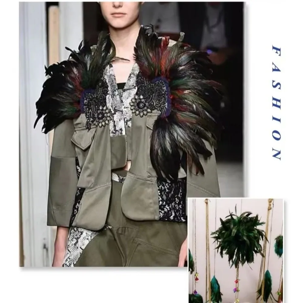 Handmade 10-15cm Natural Pheasant Feather Colorful Soft Rooster Feather Craft Natural Color Fluffy Plumes For DIY Craft