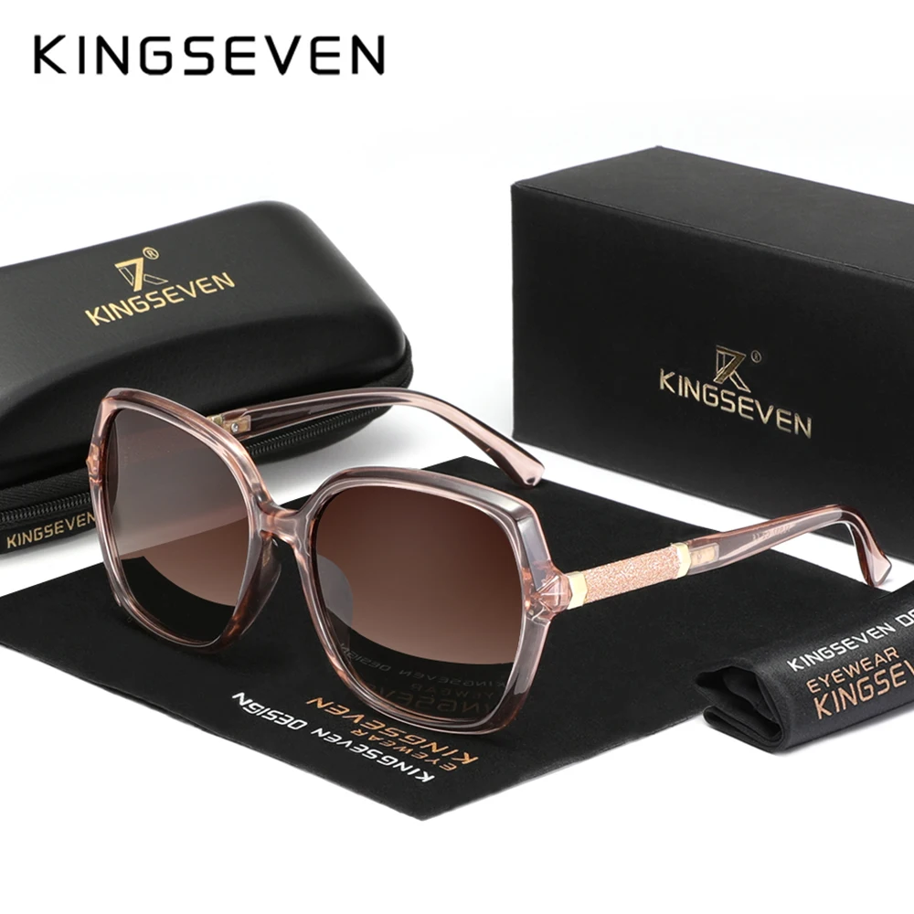 

KINGSEVEN 2025 дизайнерские солнцезащитные очки для женщин, поляризационные винтажные уличные солнцезащитные очки в большой оправе, женские ﻿ Дорожные очки UV400