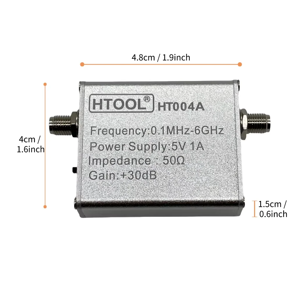 Nanovna HT004A Signal Amplifier Low Noise 100k-6GHz Wideband Preamplifier Full Band TQP3M9037 Amplifier 10M-6GHz Gain 20DB LNA