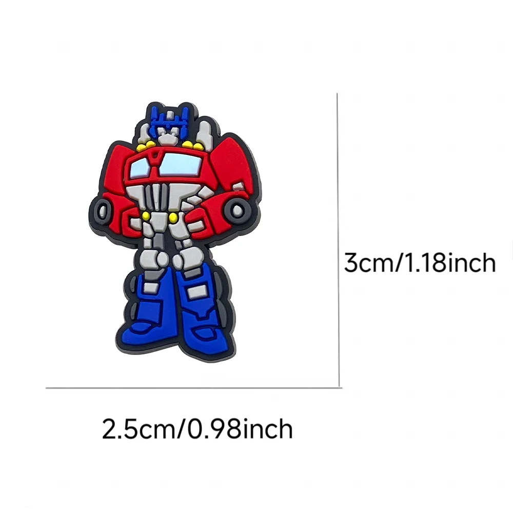 1-100pcs Hot Toys Cartoon Robot Series PVC Shoe Accessories Fit With Hole Wristbands Detachable DIY Shoe Decorations Gifts