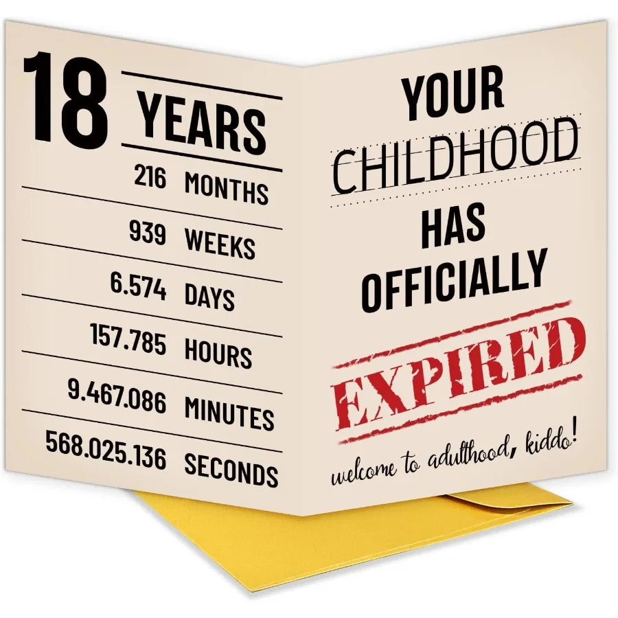 مضحك 18 سنة بطاقة عيد ميلاد للفتيات الفتيان صديق 18th بطاقة عيد ميلاد هدية لابن ابنة حفيدة ابنة سيس