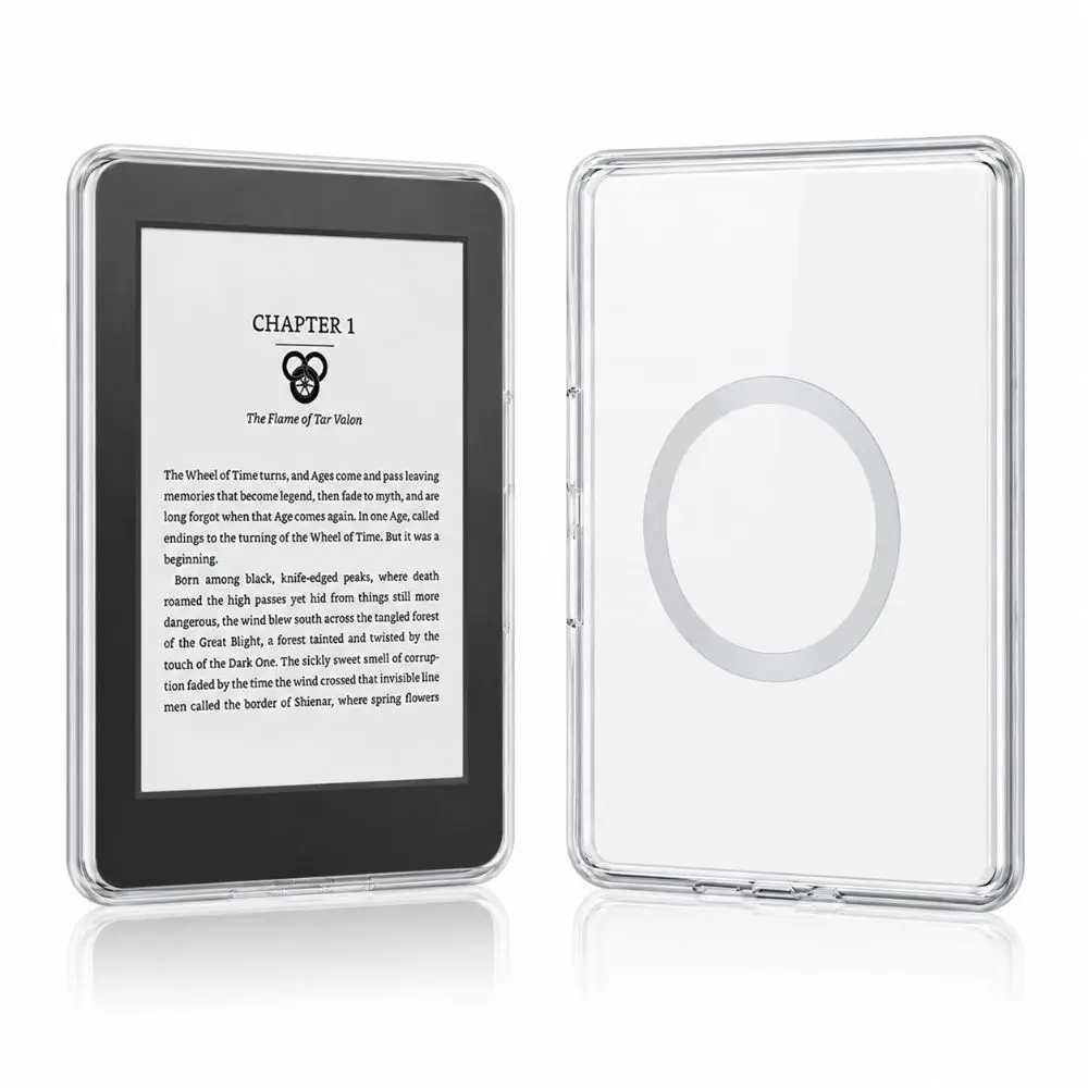 Magnetic Ring Clear Case Soft Bumper Acrylic Back Magnetic Cover Transparent for Kindle Paperwhite 12th 2022/2024 Colorsoft