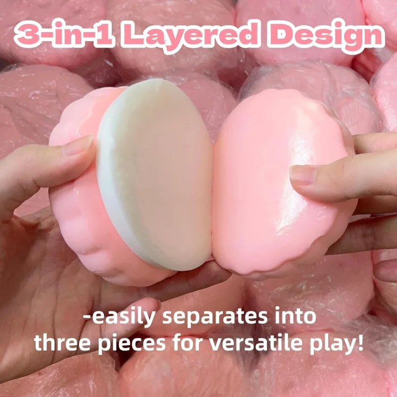 9cm Slow Rising Squishy Toys, 3 Layers Super Soft Realistic Sandwich Cookie Squeeze Toy, Food Squishies for Stress Relief