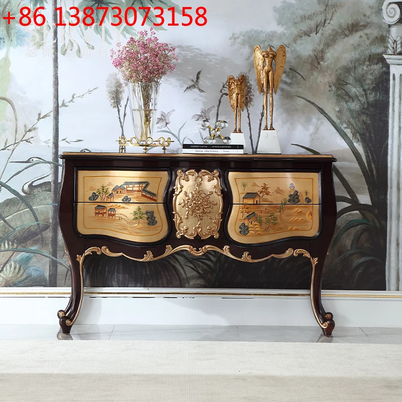 Painted luxury storage decorative entrance cabinet European-style villa multi-functional cabinet