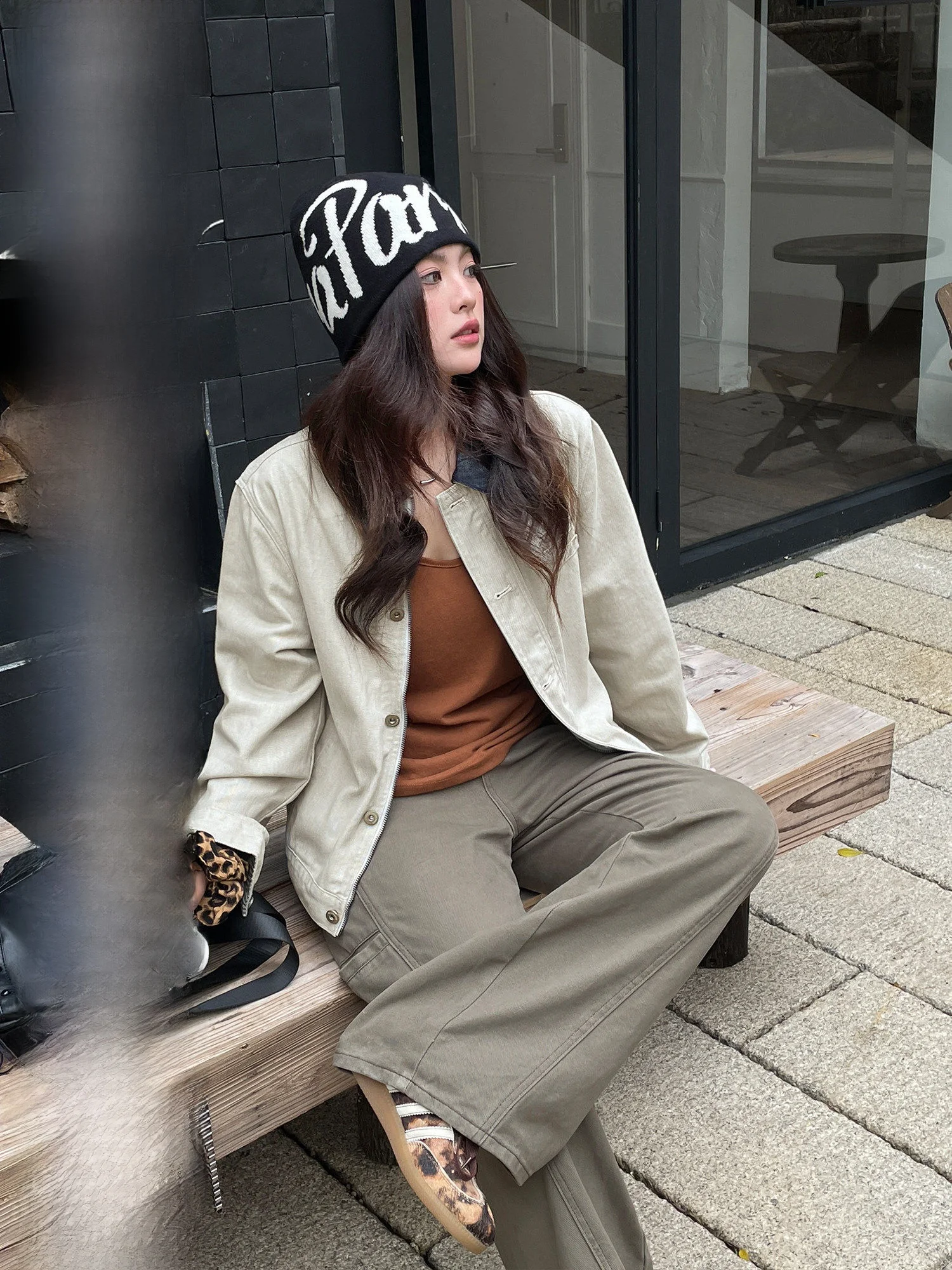 

Уникальное корейское женское пальто больших размеров с эффектом похудения, в стиле колор-блок, для работы, ранняя осень, модная коллекция для молодых женщин