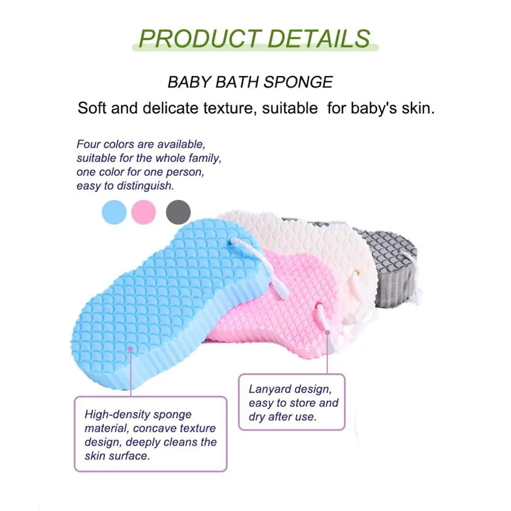 1PCS Gentle Exfoliating Bath Sponge For Babies Adults Hypoallergenic Removes Dead Skin Dirt Mud Soft Effective Deep Clean Tools
