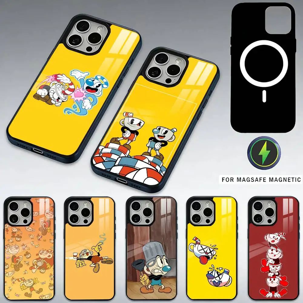 

C-Cuphead Phone Case For iPhone17,16,15,14,13,12,11 Plus,Pro Max Magnetic For Magsafe Wireless Charging