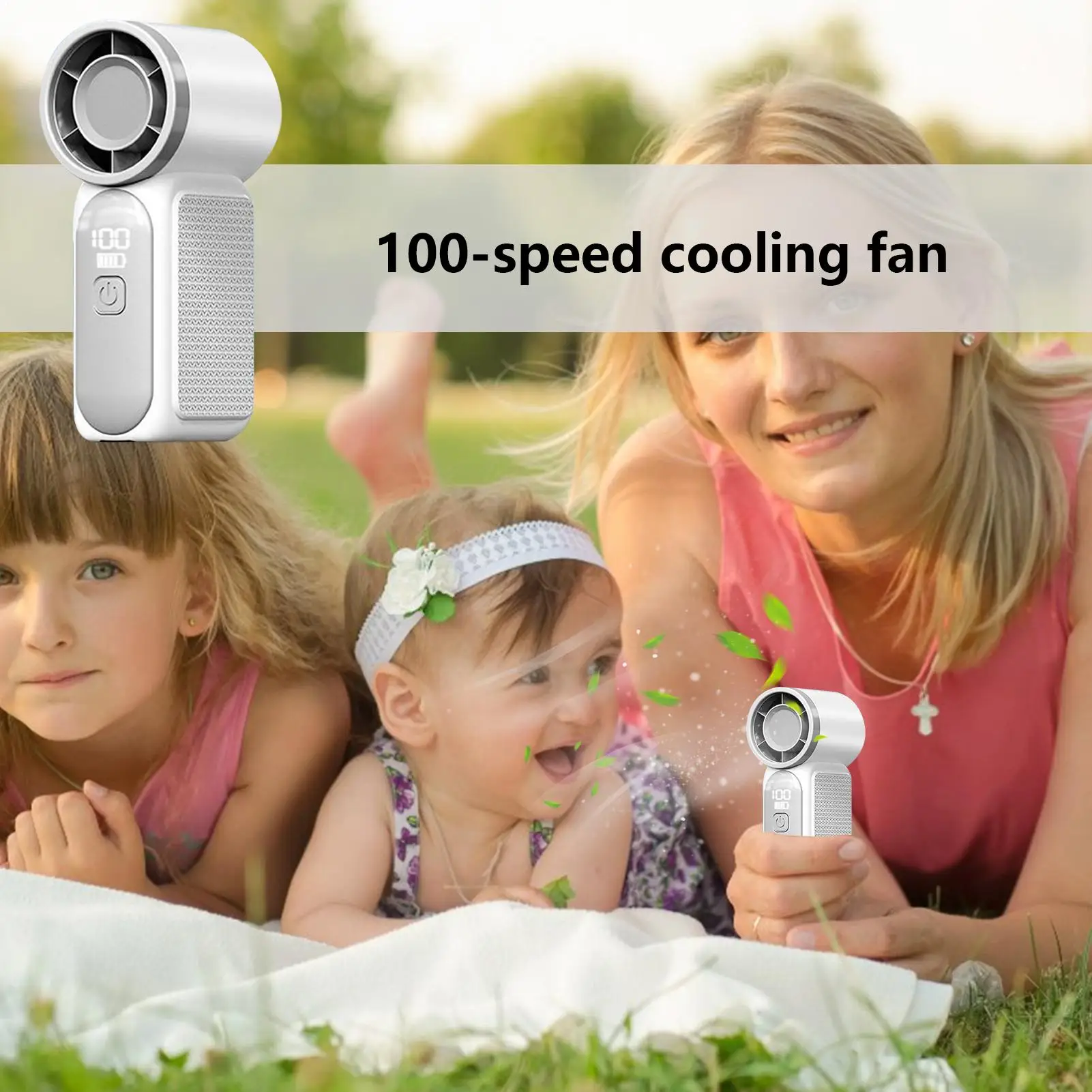 

Портативный ручной вентилятор, персональный ручной вентилятор, 100-скоростной ветровой цифровой дисплей, охлаждающее устройство для девочек, женщин, мальчиков, концертов на открытом воздухе