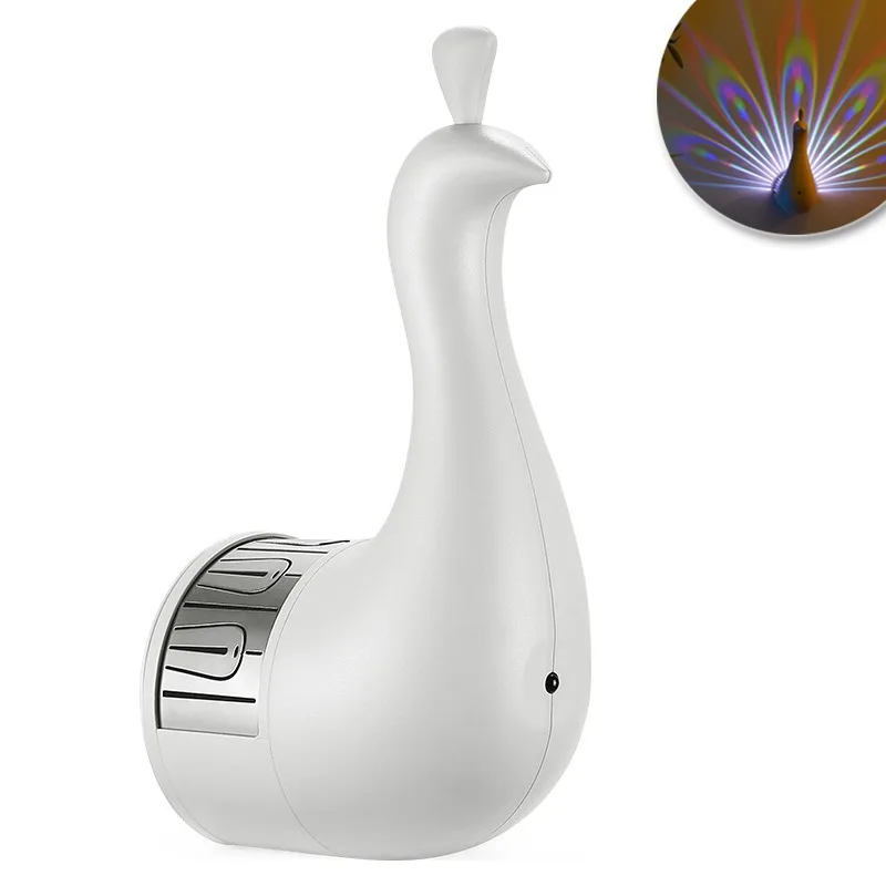 

Peacock Projection Lamp Remote Control Colorful Ambient Lamp Wall-mounted Bedroom Night Light Creative Gift for Wall Decor Gift