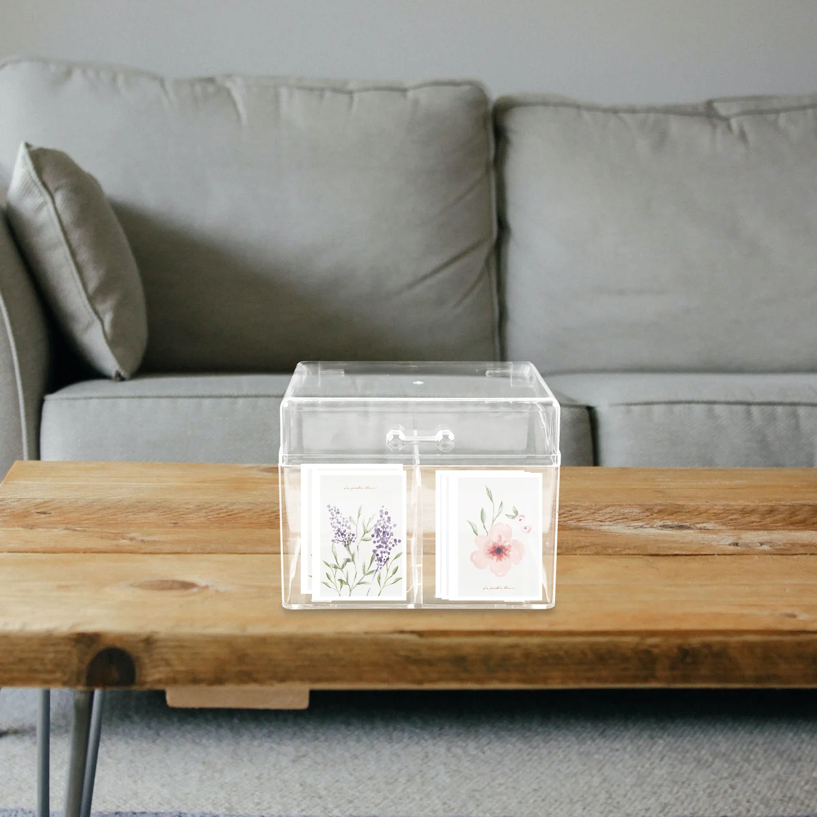 

Business Cards Holder Clear Acrylic Card Stand Neat Simple Design Desk Card Storage Case Professional Display Holder